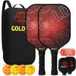 Ensemble de pagaies de pickleball - fibre de carbone - l�g�res - ergonomiques - sac inclus