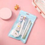 Ensemble de papeterie kawaii blanc ? lot de 7 pi�ces fournitures scolaires & de bureau avec motifs floraux ...