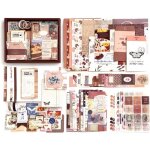 Ensemble de papeterie vintage - journal - autocollants - scrapbooking - ensemble de journalisation - ...