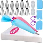 Ensemble patisseriekit 100 poches jetables + accessoires pour dcoration gteaux