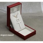 Ensemble pendentif croix égyptienne ansée ankh et sa chaine 45cm en argent massif 925 vrai avec coffret ... Ensemble pendentif croix égyptienne ansée ankh et sa chaine 45cm en argent massif 925 vrai avec coffret ...