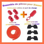 Ensemble de pices pour trottinette lectrique xiaomi caoutchouc cable tancheit rouge avec gaine de ...