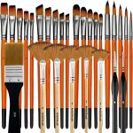 Ensemble de pinceaux de s�rie ma�tre avec manches en bois pour peinture � lacrylique � lhuile � laquarelle ...