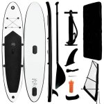 Ensemble de planche sup gonflable avec voile noir et blanc 330x72x10 cm stand up paddle surf promenade ... Ensemble de planche sup gonflable avec voile noir et blanc 330x72x10 cm stand up paddle surf promenade ...
