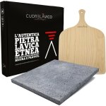 Ensemble plaque rfractaire en pierre de lave de l?etna pour pizza et pain39 x 35 x 2 cm + pellefabriqu ...