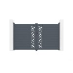 Lot portail battant et motorisation - casanoov - sunny - 3m h. 176cm - aluminium - gris anthracite / ...