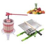 Ensemble presse  fruits - uisebrt - moulin 7l + presse 6l - acier inoxydable - bois de chne - manuel ...