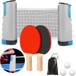 Ensemble de raquettes de tennis de table - gris 2 raquettes de tennis de table + filet de tennis de table ... Ensemble de raquettes de tennis de table - gris 2 raquettes de tennis de table + filet de tennis de table ...