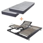Ensemble relaxation s50 + matelas latex louxor - 5 zones - 2x80x200 - gris Ensemble relaxation s50 + matelas latex louxor - 5 zones - 2x80x200 - gris