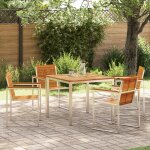 Ensemble de repas de jardin 5 pi�ces en bois dacacia vidaxl 3334806