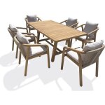 Ensemble repas de jardin - bois dacacia - 6 places - 170 x 90 cm - serena