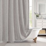 Rideaux de douche - moderne - gris - coton et lin - impermable - rsistant  la moisissure