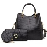 Ensemble de sacs � main pour femmes sac � bandouli�re en crocodile cuir pu 3 pi�ces avec sac de bureau ...