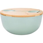 Ensemble de saladiers en fibre de bambou couvercle cuillre et fourchette en bambou vert 98 pouces style ...