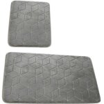 Ensemble de salle de bain 2 pièces : tapis de bain 45 x 75 cm tapis wc 45 x 35 cm gris clair - 031 Ensemble de salle de bain 2 pièces : tapis de bain 45 x 75 cm tapis wc 45 x 35 cm gris clair - 031