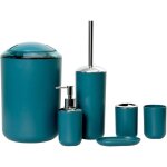 Ensemble salle de bain 6 pi�ces design moderne : lotion brosse wc poubelle tasse porte - savon ? vert ...