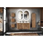 Ensemble complet de salle de bain avec meuble vasque 120 cm + 6 éléments - sylve black wotan Ensemble complet de salle de bain avec meuble vasque 120 cm + 6 éléments - sylve black wotan