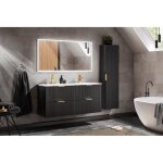 Ensemble complet salle de bain meuble double vasques 120 cm + 2 éléments - georgia black Ensemble complet salle de bain meuble double vasques 120 cm + 2 éléments - georgia black