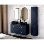 Ensemble complet salle de bain meuble double vasques 120 cm + 4 lments - aurore blue