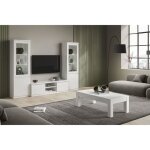 Deyton - ensemble salon complet laqué blanc meuble tv + vitrines avec leds + table basse 127cm Deyton - ensemble salon complet laqué blanc meuble tv + vitrines avec leds + table basse 127cm