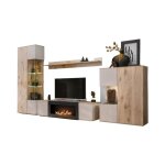 Ensemble de salon erina ? vitrine meuble tv avec cheminée bio - éthanol étagère murale et buffet haut ... Ensemble de salon erina ? vitrine meuble tv avec cheminée bio - éthanol étagère murale et buffet haut ...