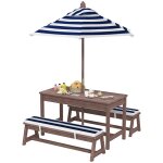 Ensemble salon de jardin extrieur enfant - aiyaplay - coussins et parasol amovible - ray bleu marine ...