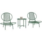 Ensemble salon de jardin - outsunny - 3 pi�ces 2 chaises acapulco et table basse - pour 2 personnes - ...