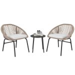Ensemble salon de jardin - outsunny - 3 pièces pour 2 personnes - coussins dassise - en résine tressée ... Ensemble salon de jardin - outsunny - 3 pièces pour 2 personnes - coussins dassise - en résine tressée ...