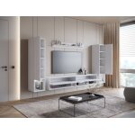 Ensemble de salon suspendus - amadeo ii - blanc brillant - led - meuble tv - vitrine Ensemble de salon suspendus - amadeo ii - blanc brillant - led - meuble tv - vitrine