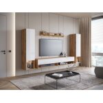 Ensemble de salon suspendus - amadeo ii - wotan / blanc brilliant - led - meuble tv - vitrine Ensemble de salon suspendus - amadeo ii - wotan / blanc brilliant - led - meuble tv - vitrine