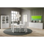 Deyton - ensemble séjour complet laqué blanc table 190cm + buffet + vitrine avec leds Deyton - ensemble séjour complet laqué blanc table 190cm + buffet + vitrine avec leds