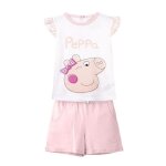 Ensemble t - shirt et short b�b� fille - cerda - peppa pig - french terry - confort optimal - design ...