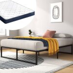 Ensemble sommier matelas 140 x 190 cm cadre de lit en mtal et matelas  ressorts ensachs facile  monter ...