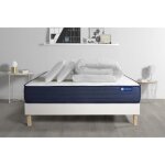 Pack prt  dormir matelas actilatex life 160x200 cm latex et mmoire de forme + sommier kit blanc +