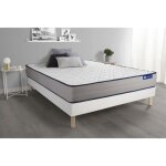 Ensemble matelas mmoire de forme actimemo form 160x200 cm 5zones de confort + sommier kit blanc