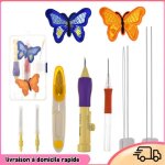 Ensemble de stylos � broder diy outil de couture aiguille � poin�onner kit de couture pour d�butants