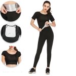 Ensemble de sudation femme - nano silver - noir - impermable - fitness noir#s