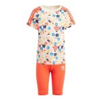 Ensemble surv�tement orange fille adidas cyc short tee s