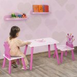 Ensemble table 2 chaises design princesse couronne enfant 3 � 8 ans apparence attrayante mignonne id�al ...