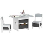 Ensemble table et 2 chaises enfant - aiyaplay - 6 tiroirs amovibles - pour fille garon 3 - 8 ans - mdf ...