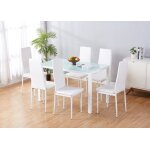 Ensemble table et 6 chaises de salle  manger valentin sige rembourr avec revtement en cuir synthtique ...