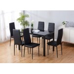 Ensemble table et 6 chaises de salle  manger valentin sige rembourr avec revtement en cuir synthtique ...