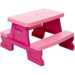 Ensemble table et banc de jardin - kadax - rose - 1 table et 1 banc - pour enfants - plastique