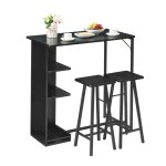 Ensemble de table de bar et 2 chaises - ensemble de 1 table + 2 tabouret haut de bar - chaises hautes ...