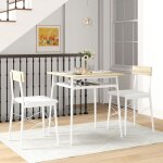 Ensemble table et chaises table de cuisine avec chaises structure en acier avec 2 chaises encastrables ...