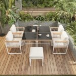 Ensemble de table et chaises dextérieur 6 personnes avec table en verre trempésalon de jardin protection ... Ensemble de table et chaises dextérieur 6 personnes avec table en verre trempésalon de jardin protection ...