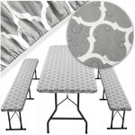 Ensemble table chaise de jardin - garthen q54d - gris - nappe incluse - 4 personnes Ensemble table chaise de jardin - garthen q54d - gris - nappe incluse - 4 personnes
