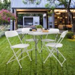 Ensemble table et chaises pliantes fête conférence réception camping jardin table + 4 chaises blanc Ensemble table et chaises pliantes fête conférence réception camping jardin table + 4 chaises blanc