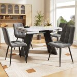 Ensemble table et chaises salle a manger 159x74x77 cm table de extensible table a manger avec 4 chaises ... Ensemble table et chaises salle a manger 159x74x77 cm table de extensible table a manger avec 4 chaises ...