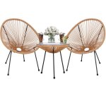Ensemble table et chaises - springos� - acapulco - 2 chaises - table en verre - r�sistant aux intemp�ries ...